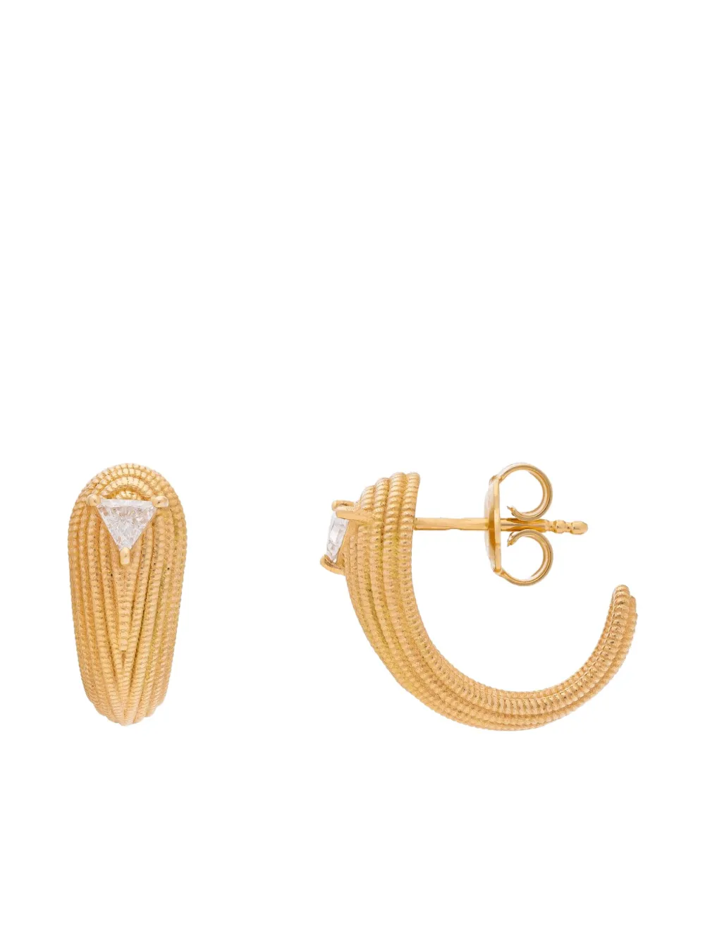 Yrusha 18K yellow gold Écaille diamond earrings | Image 2