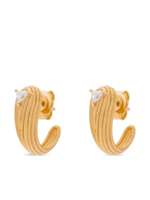 Yrusha aretes Écaille en oro amarillo de 18kt con diamante
