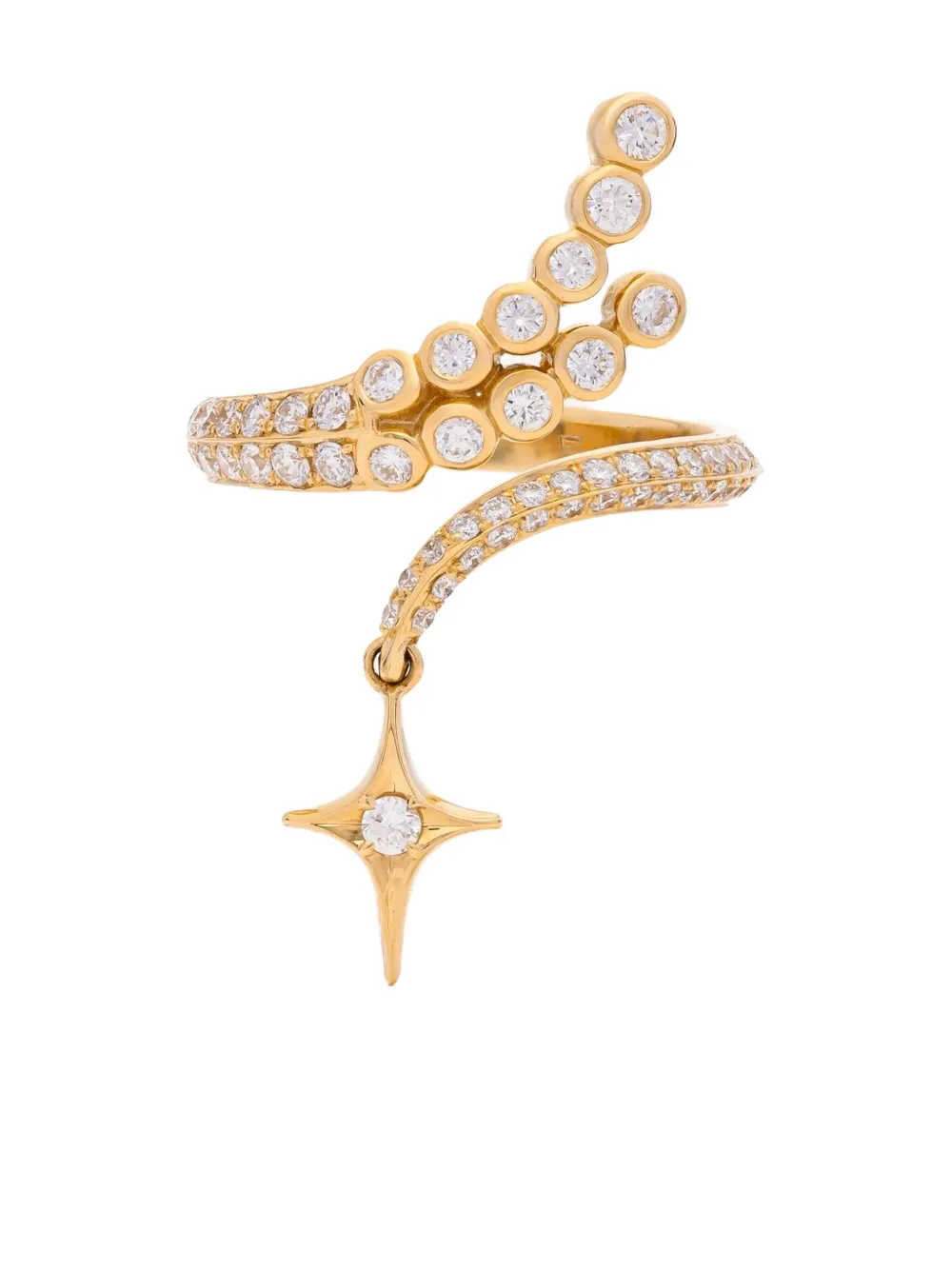 Sybarite 18k Yellow Gold Falling Stars Diamond Ring In Gold