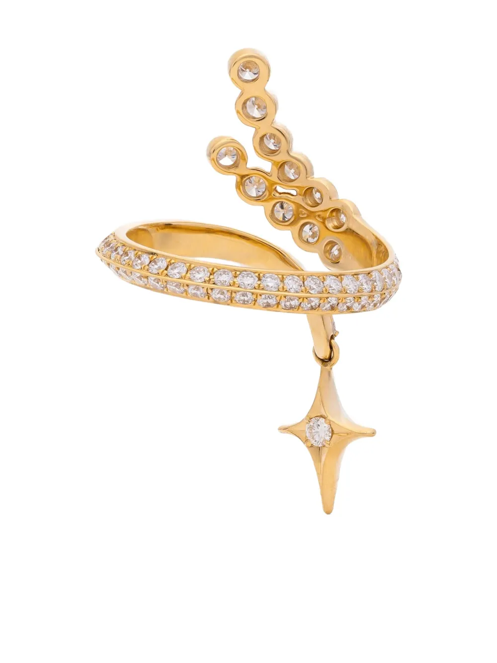 Sybarite 18k Yellow Gold Falling Stars Diamond Ring In Gold