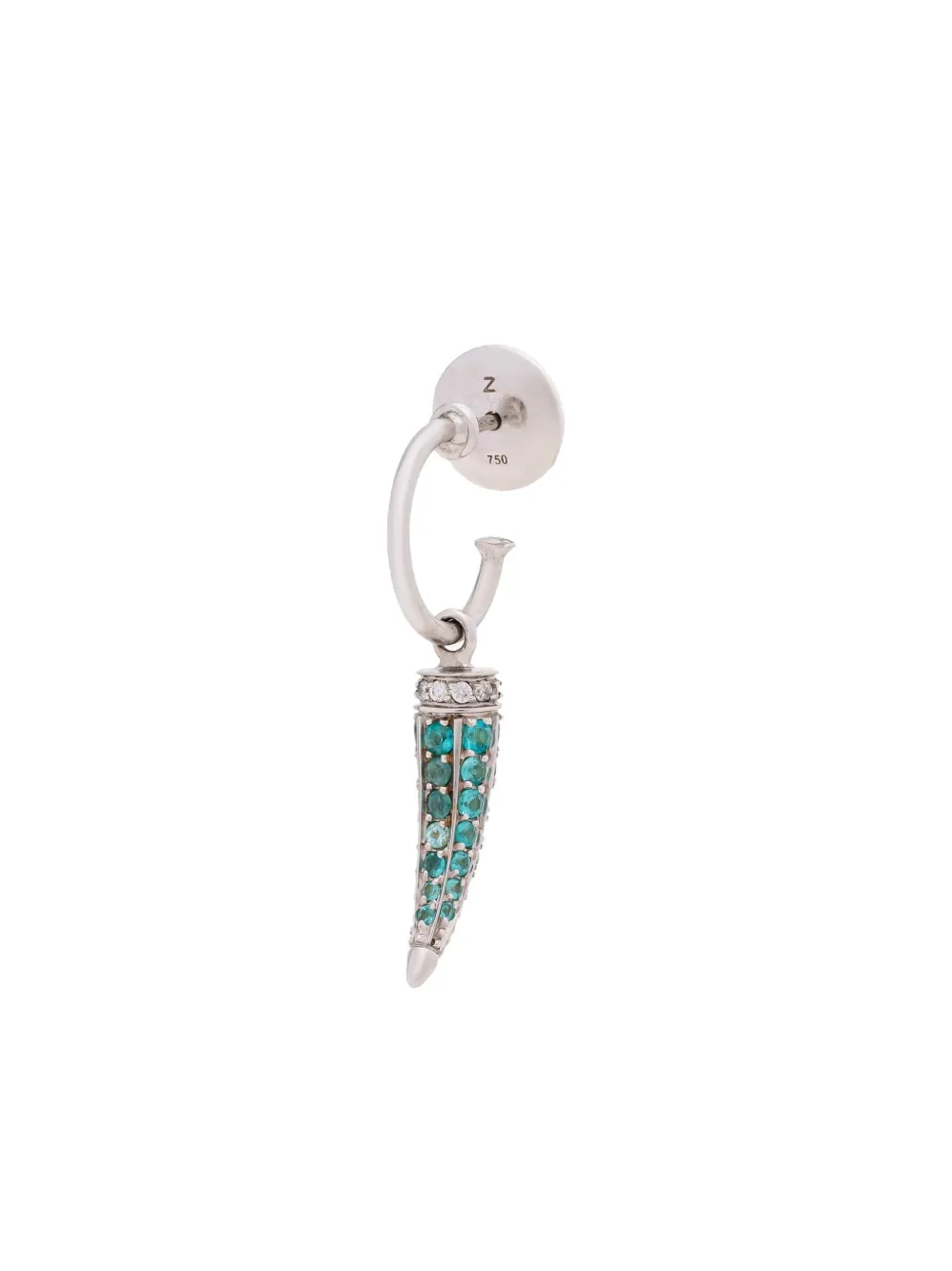 ARA VARTANIAN 18K white gold Horn tourmaline and diamond earring | Silver | Image 1