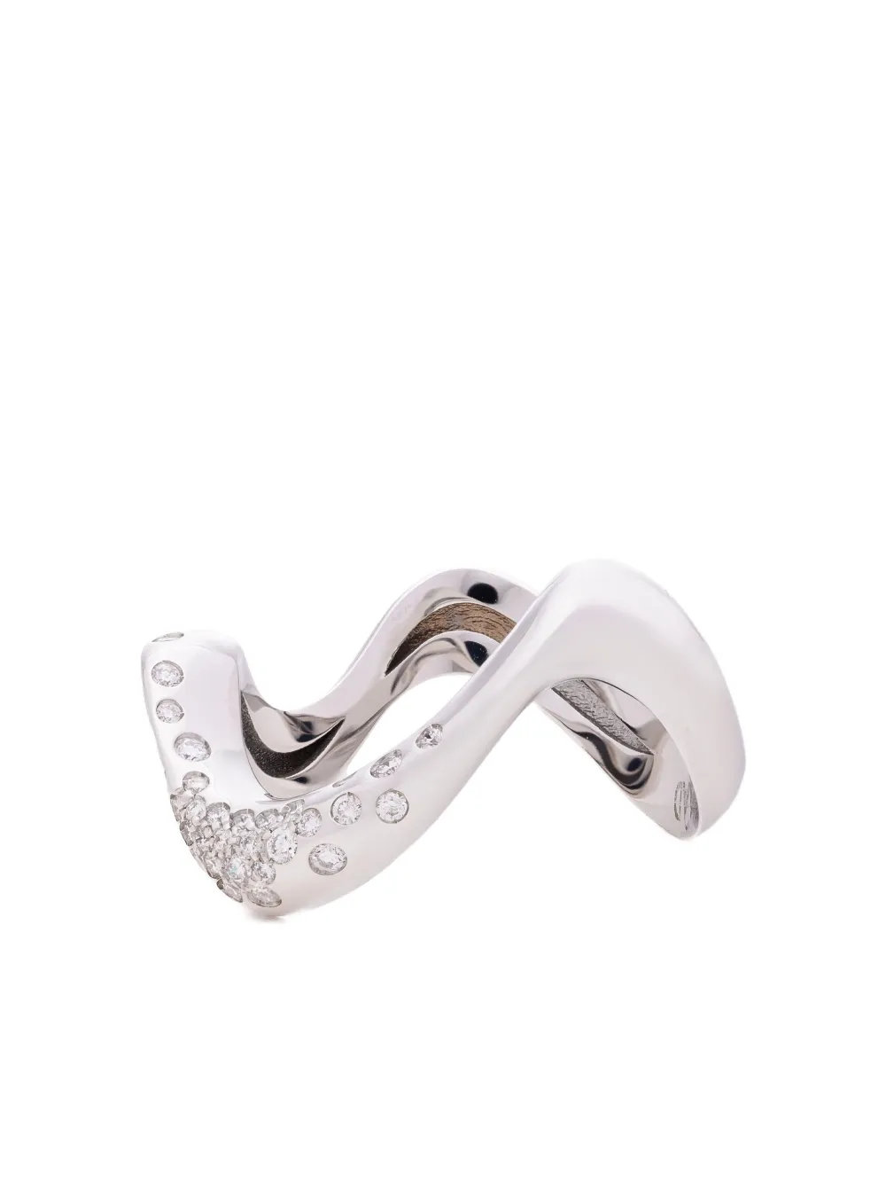 Mimia Leblanc 18k White Gold Swoon Diamond Ring In Silver