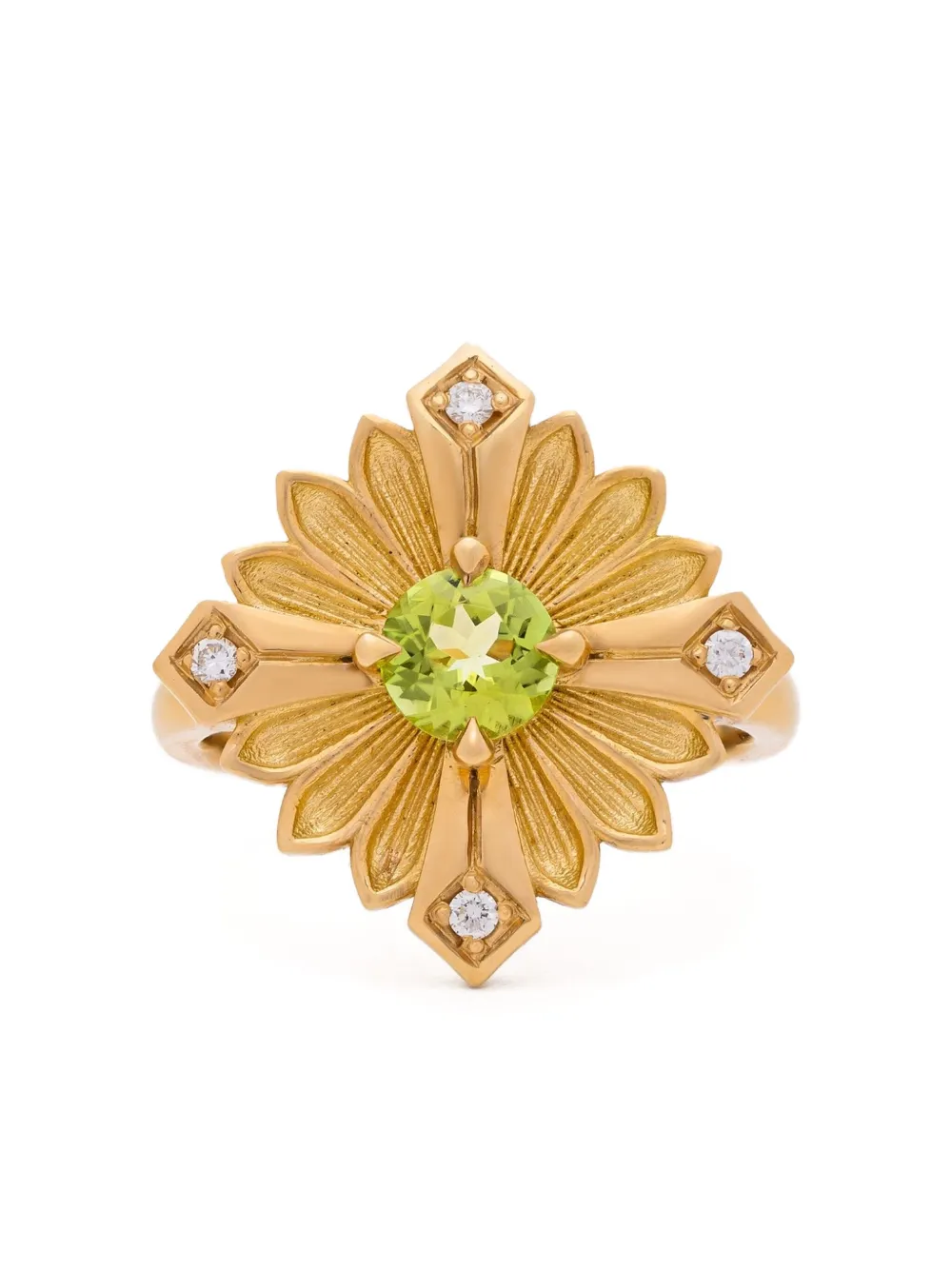 Rouvenat 18kt Stamp Gelbgoldring mit Peridot und Diamanten | Gold | Image 1