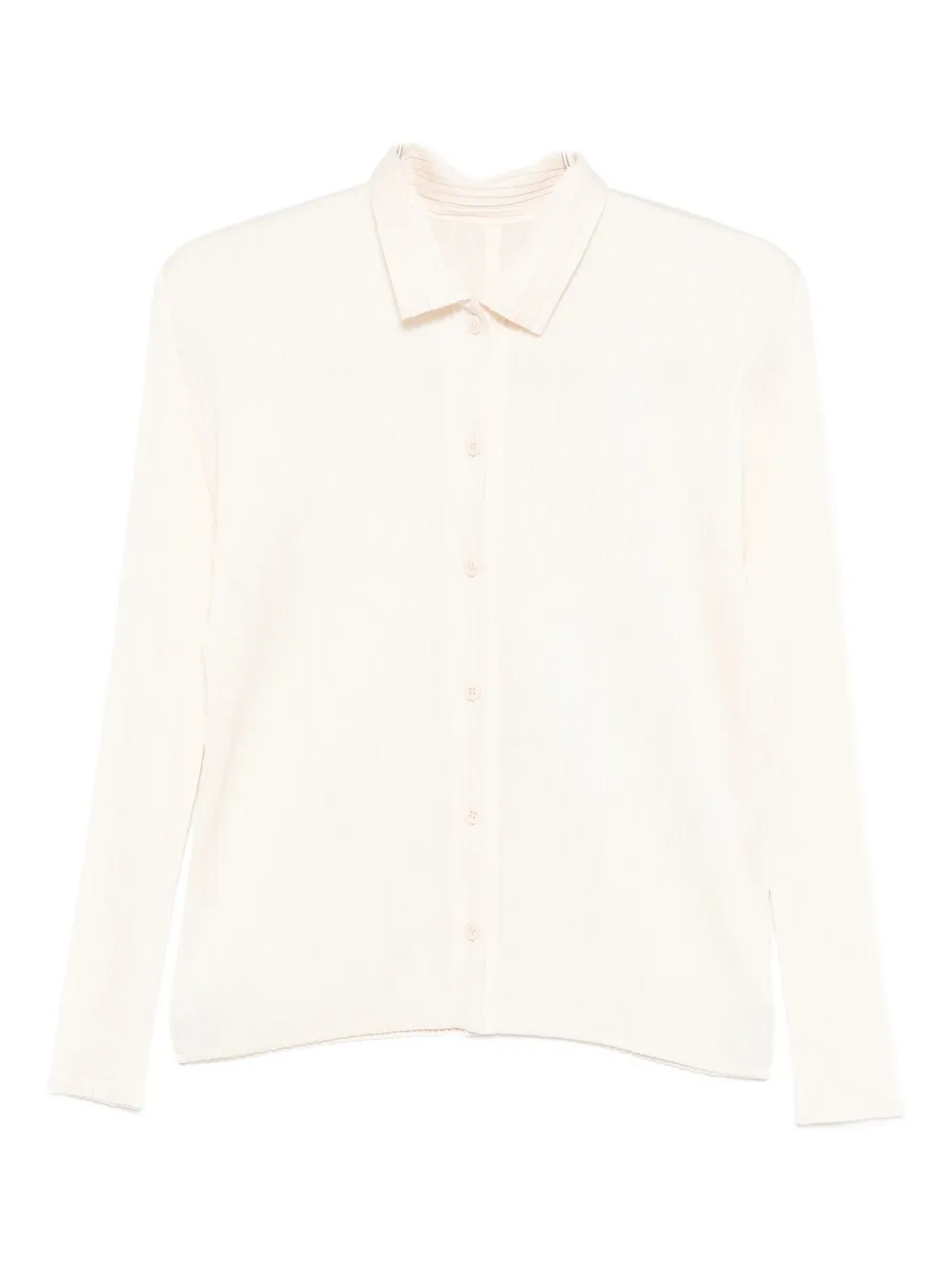 Issey Miyake Pleated Buttoned Shirt In Neutral