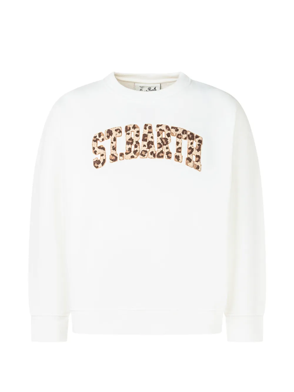 MC2 Saint Barth Kids Briony trui met luipaard-print en badstof patch Wit