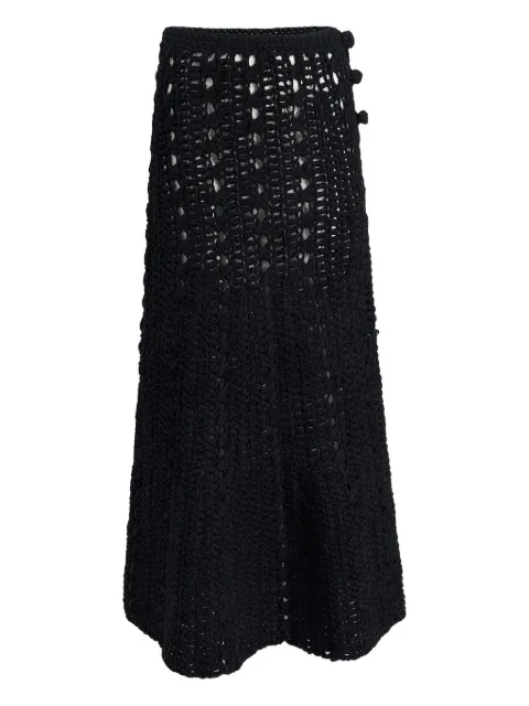 KHAITE Ryder pompom crochet maxi skirt