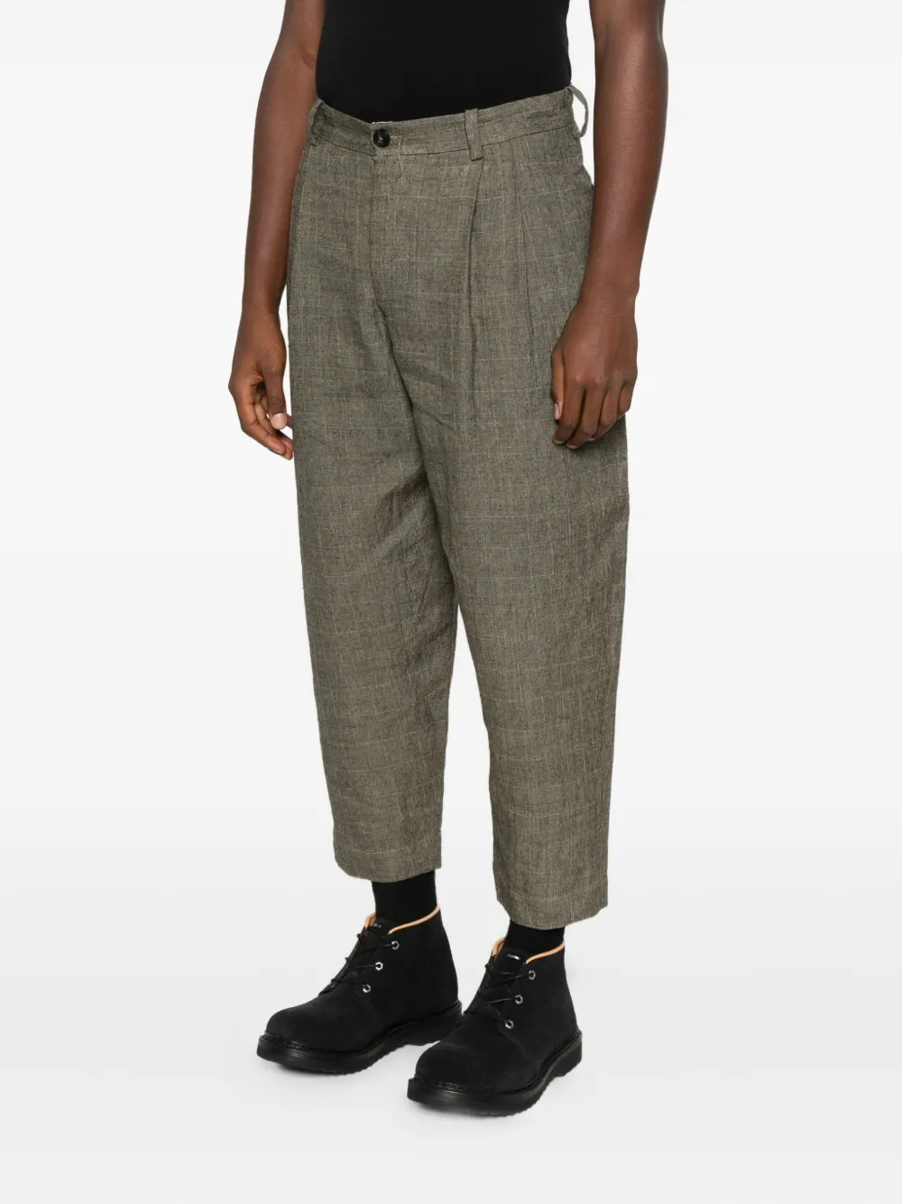 A Tentative Atelier Geruite plooibroek Groen