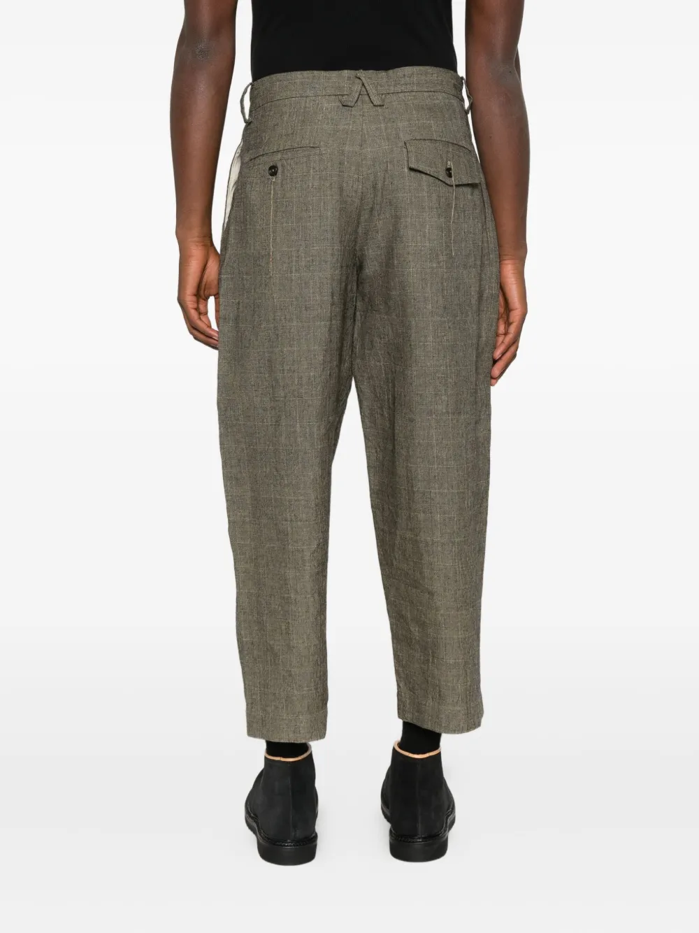 A Tentative Atelier Geruite plooibroek Groen