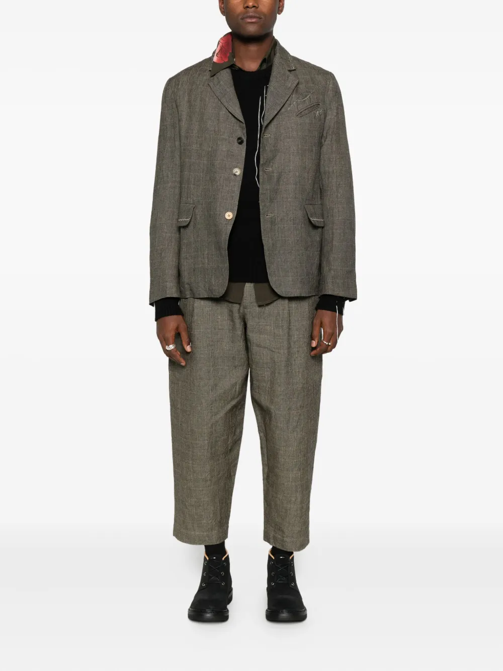 A Tentative Atelier plaid pleated trousers | Cropped Pants | Image 2