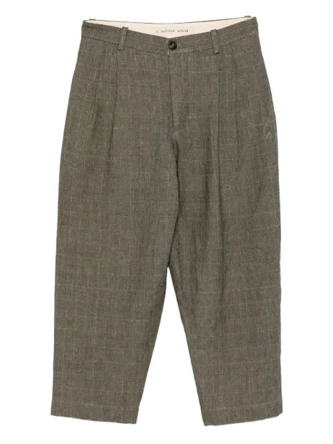 A Tentative Atelier plaid pleated trousers