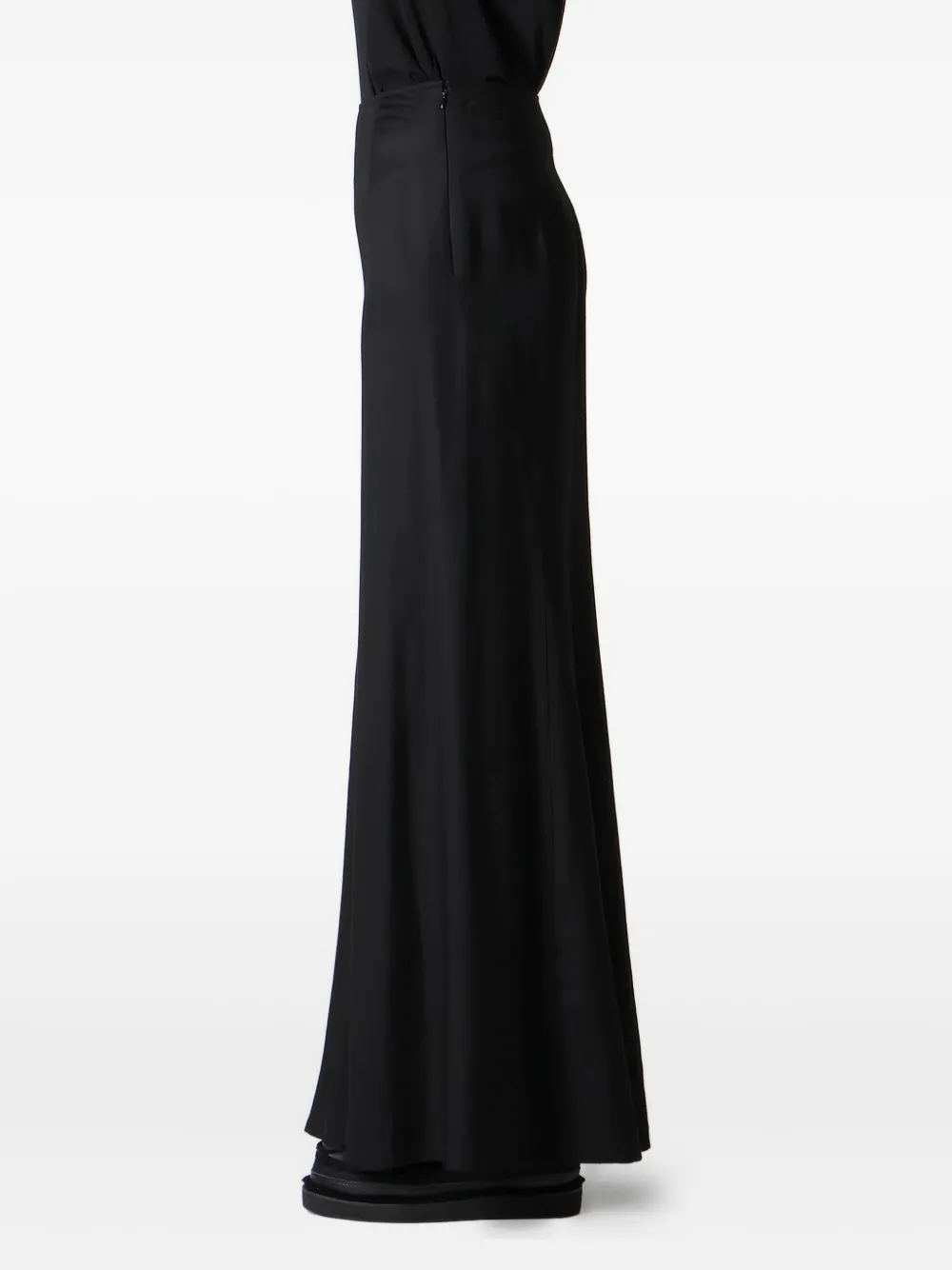 Yohji Yamamoto Maxi-rok met diagonale afwerking Zwart