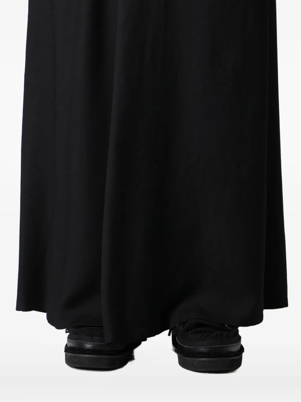 Yohji Yamamoto Maxi-rok met diagonale afwerking Zwart