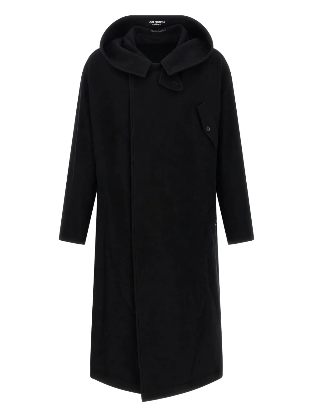 Yohji Yamamoto hooded snap coat | Black | Image 1