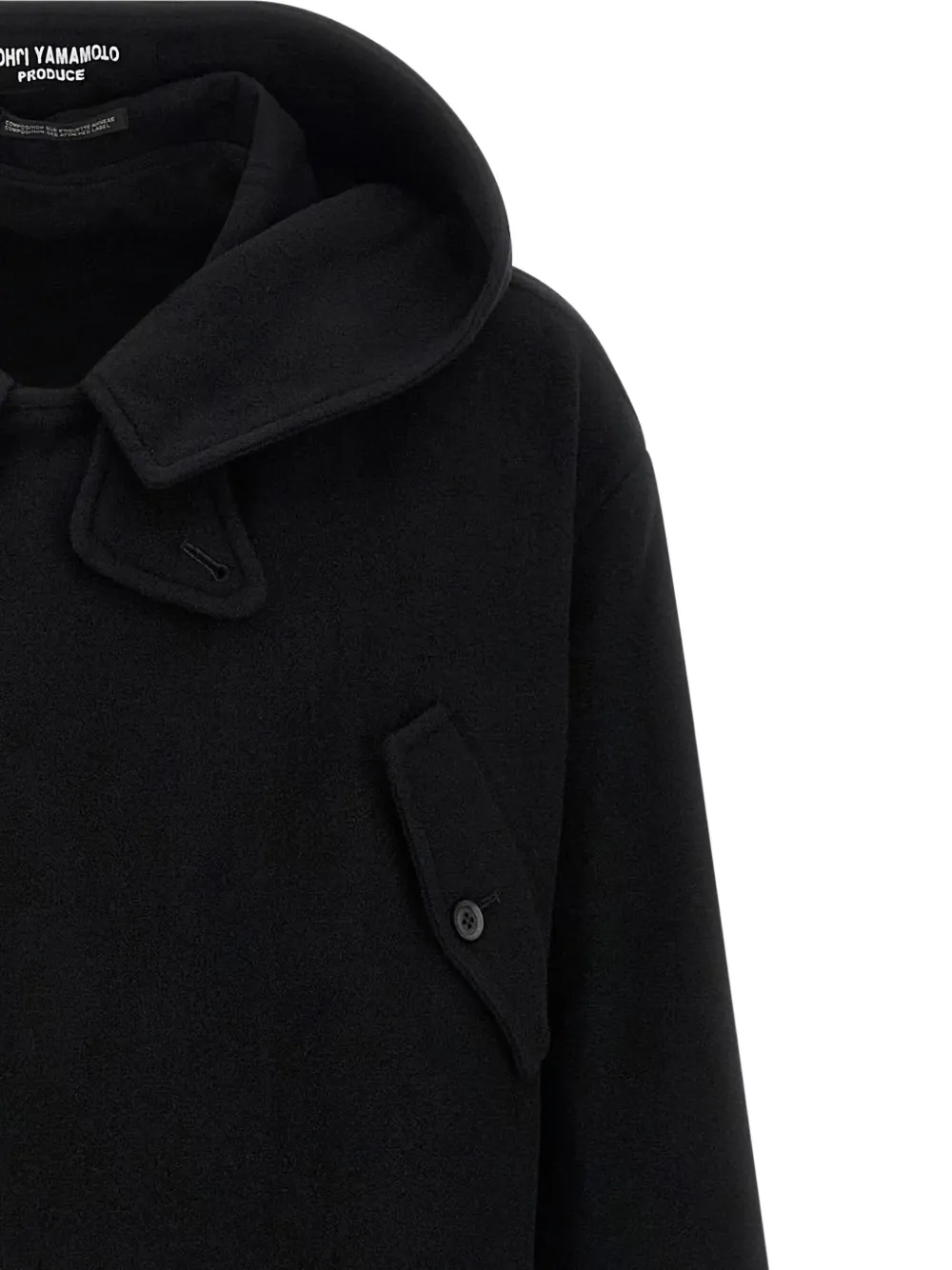 Yohji Yamamoto Jas met capuchon Zwart