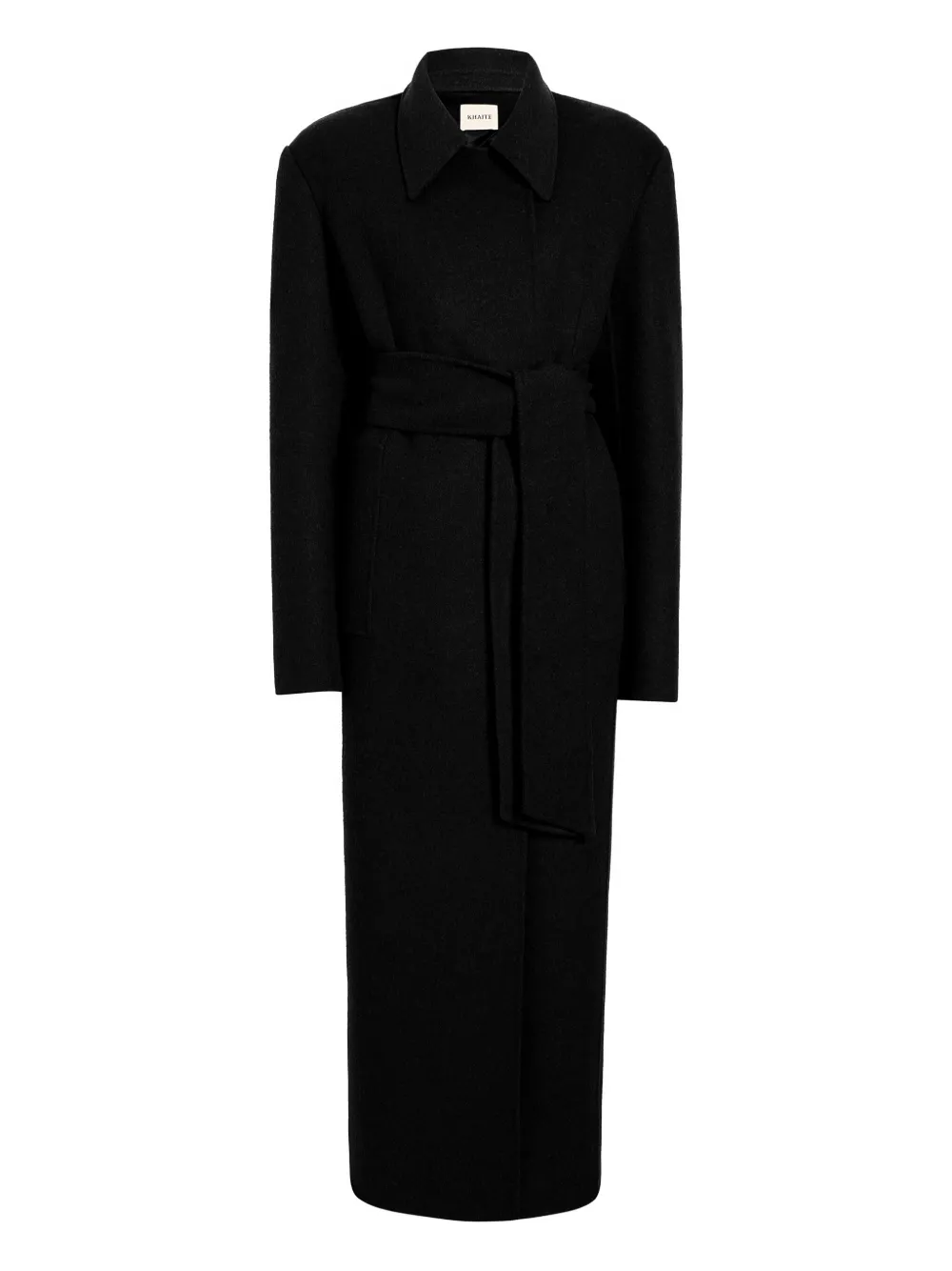 KHAITE Belted collared coat | Black | Image 1