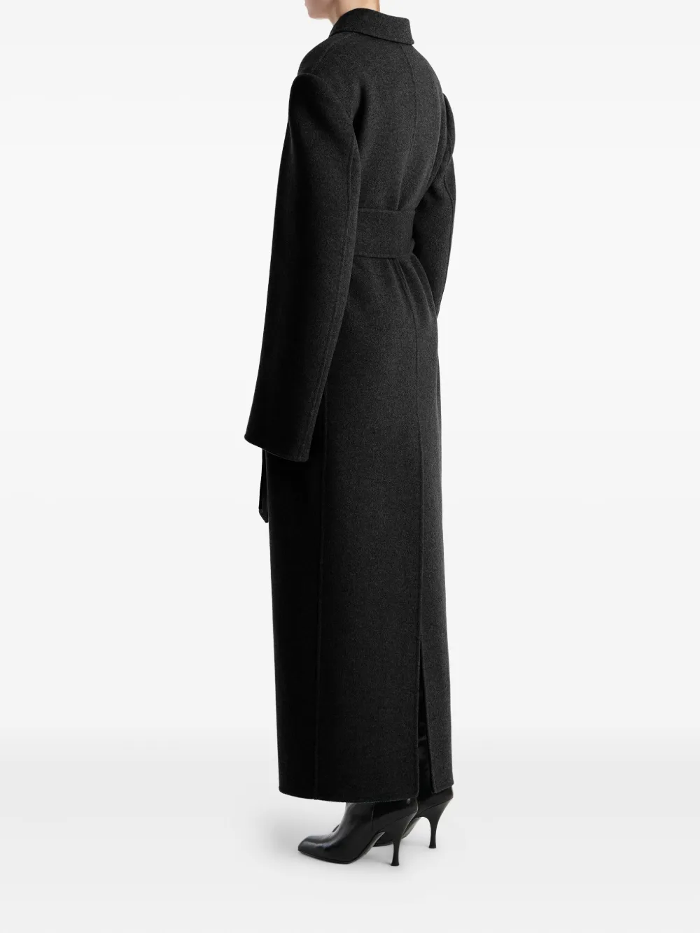 Khaite Belted Collared Coat In Black