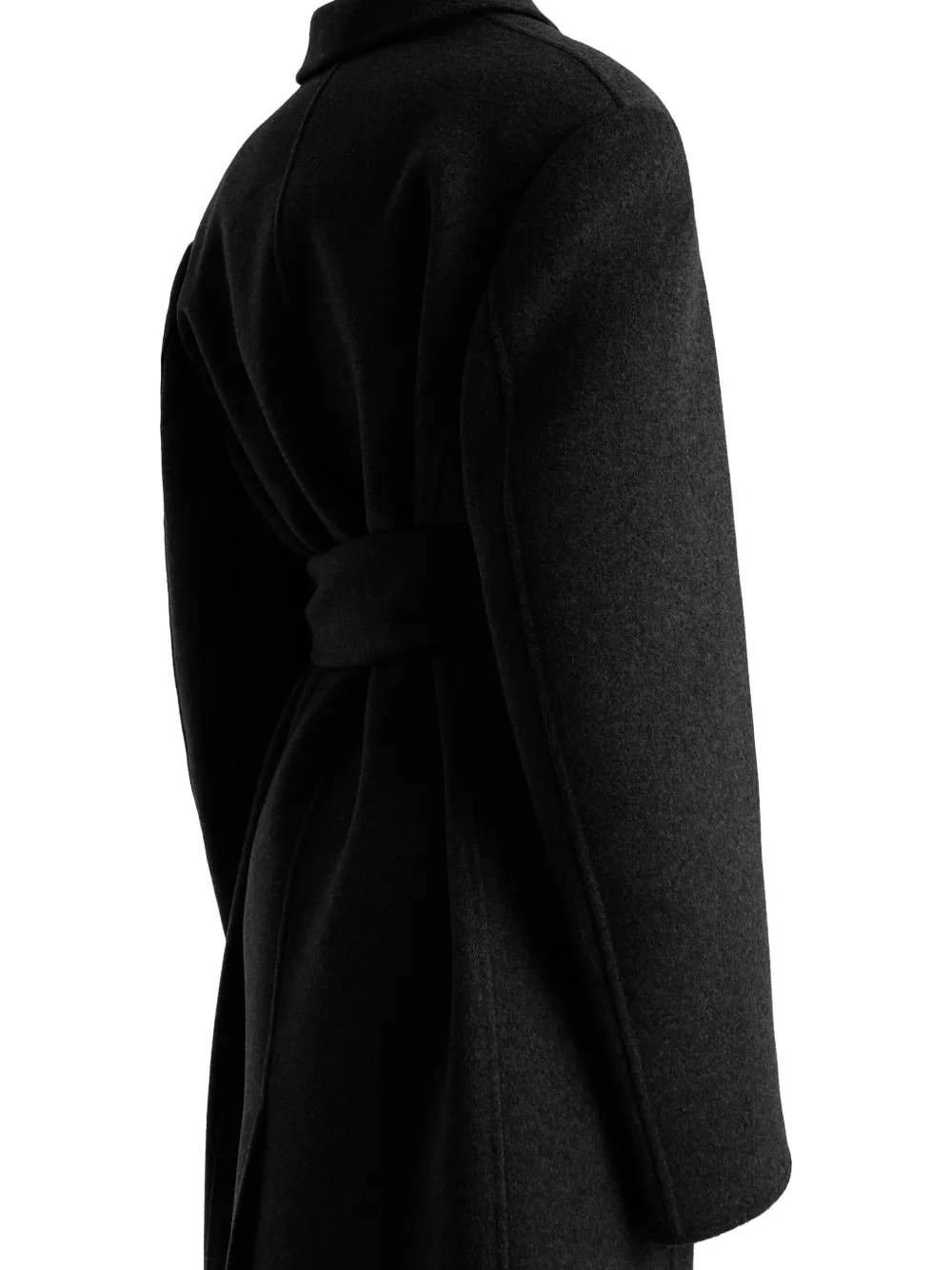 Khaite Belted Collared Coat In Black