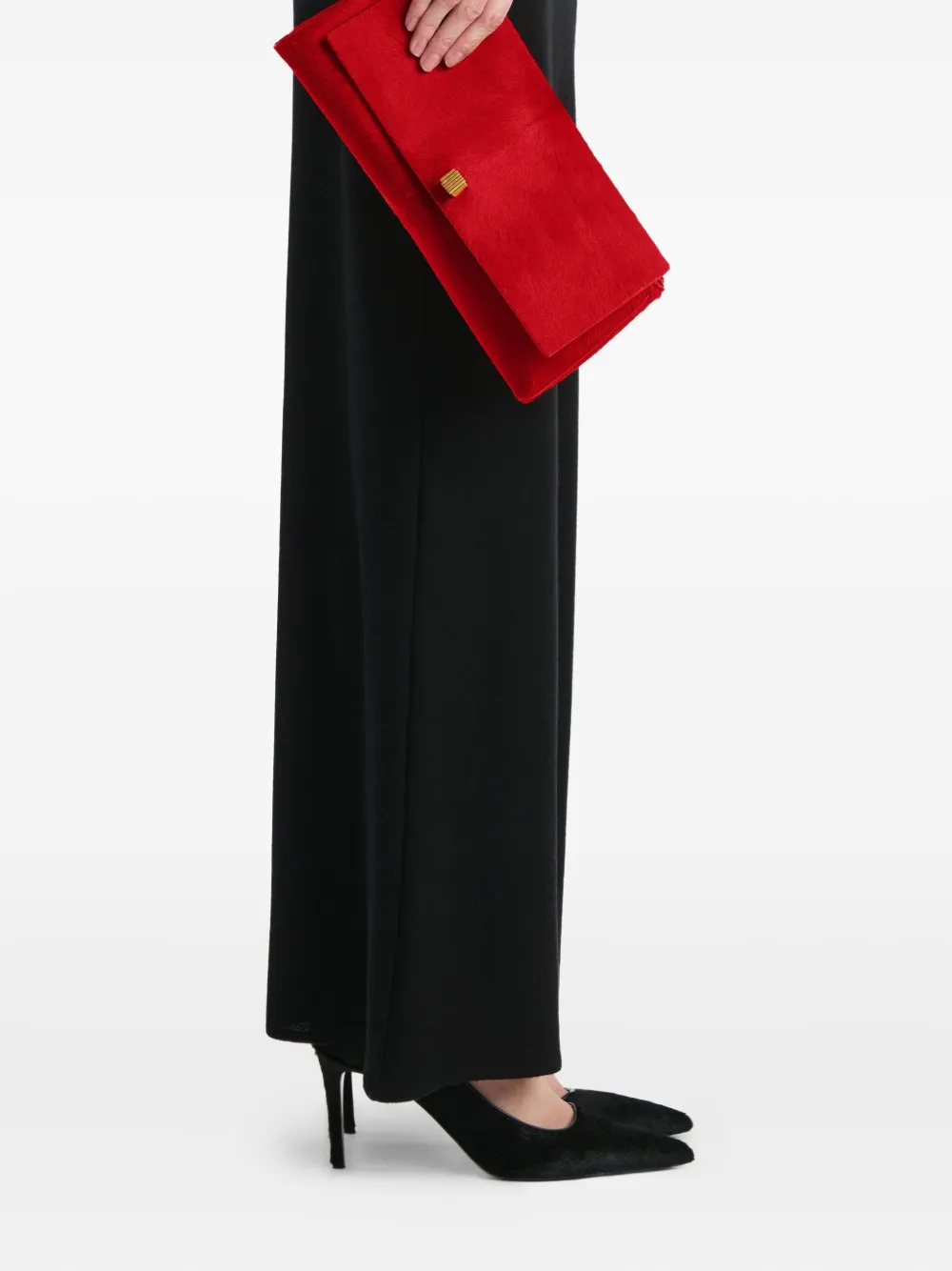 Khaite Flap Detail Clutch Bag In Red