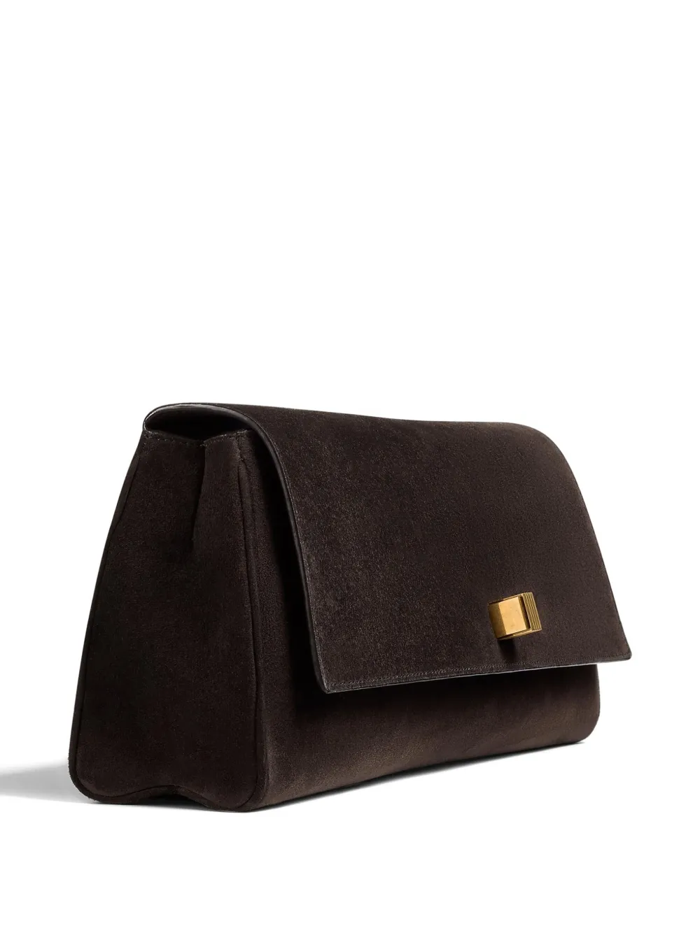 Khaite Audrey Suede Clutch Bag In Brown