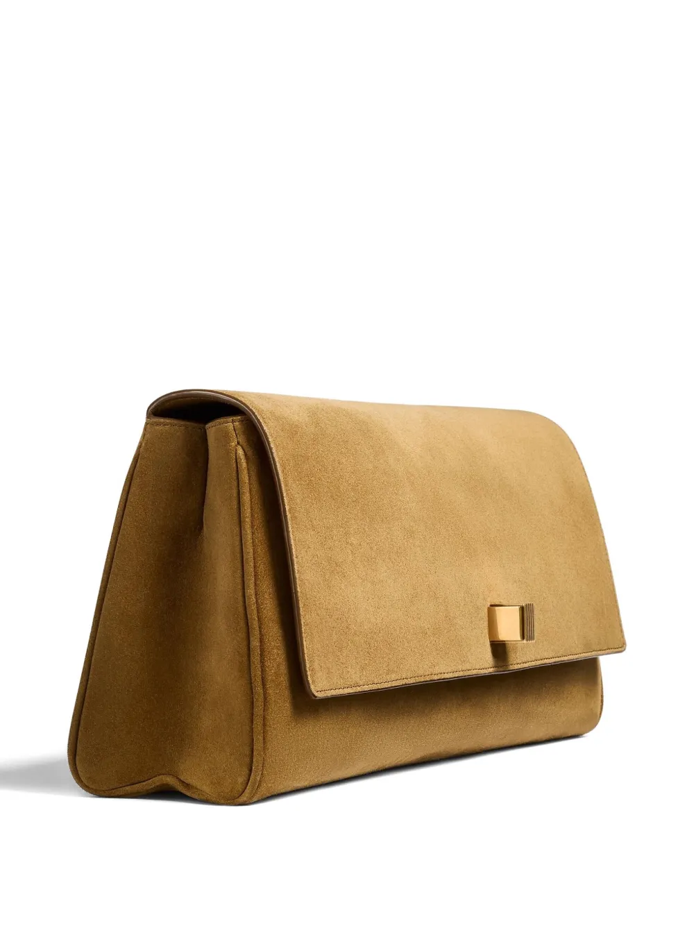 Khaite Flap Leather Clutch Bag In Brown