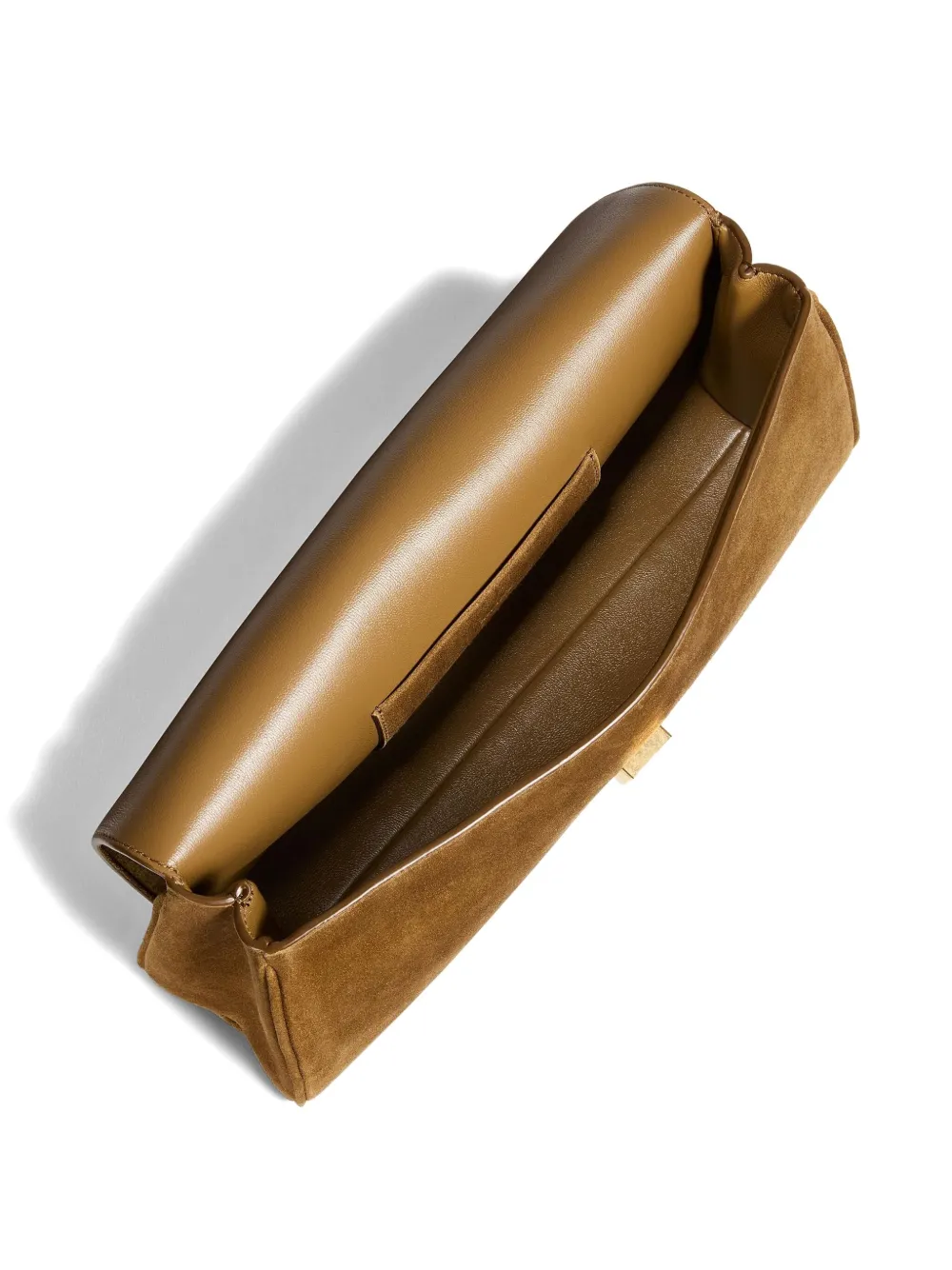 Khaite Flap Leather Clutch Bag In Brown