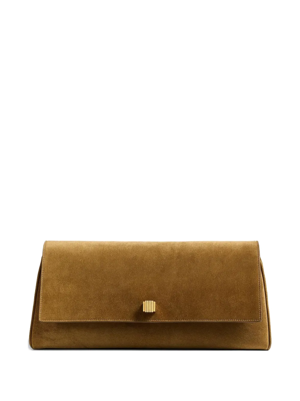 Khaite Flap Leather Clutch Bag In Brown