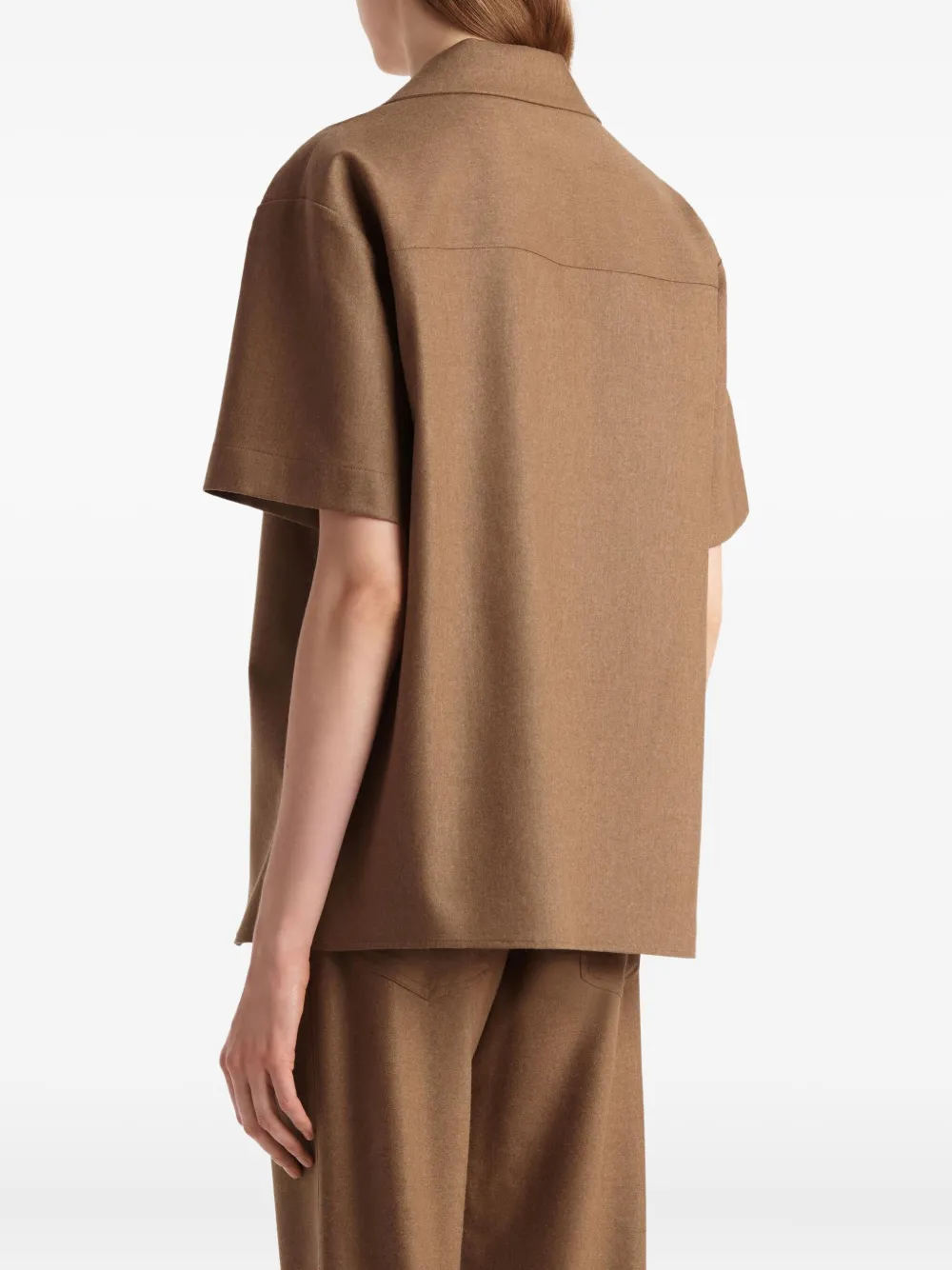 Khaite Short-sleeve Pocket Shirt In Brown