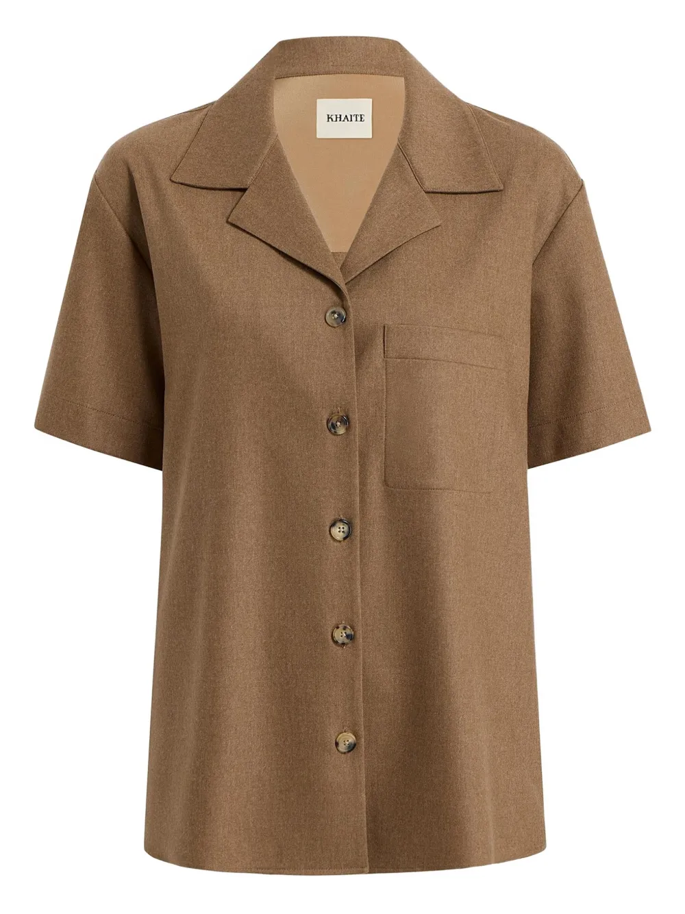 KHAITE short-sleeve pocket shirt | Brown | Image 1