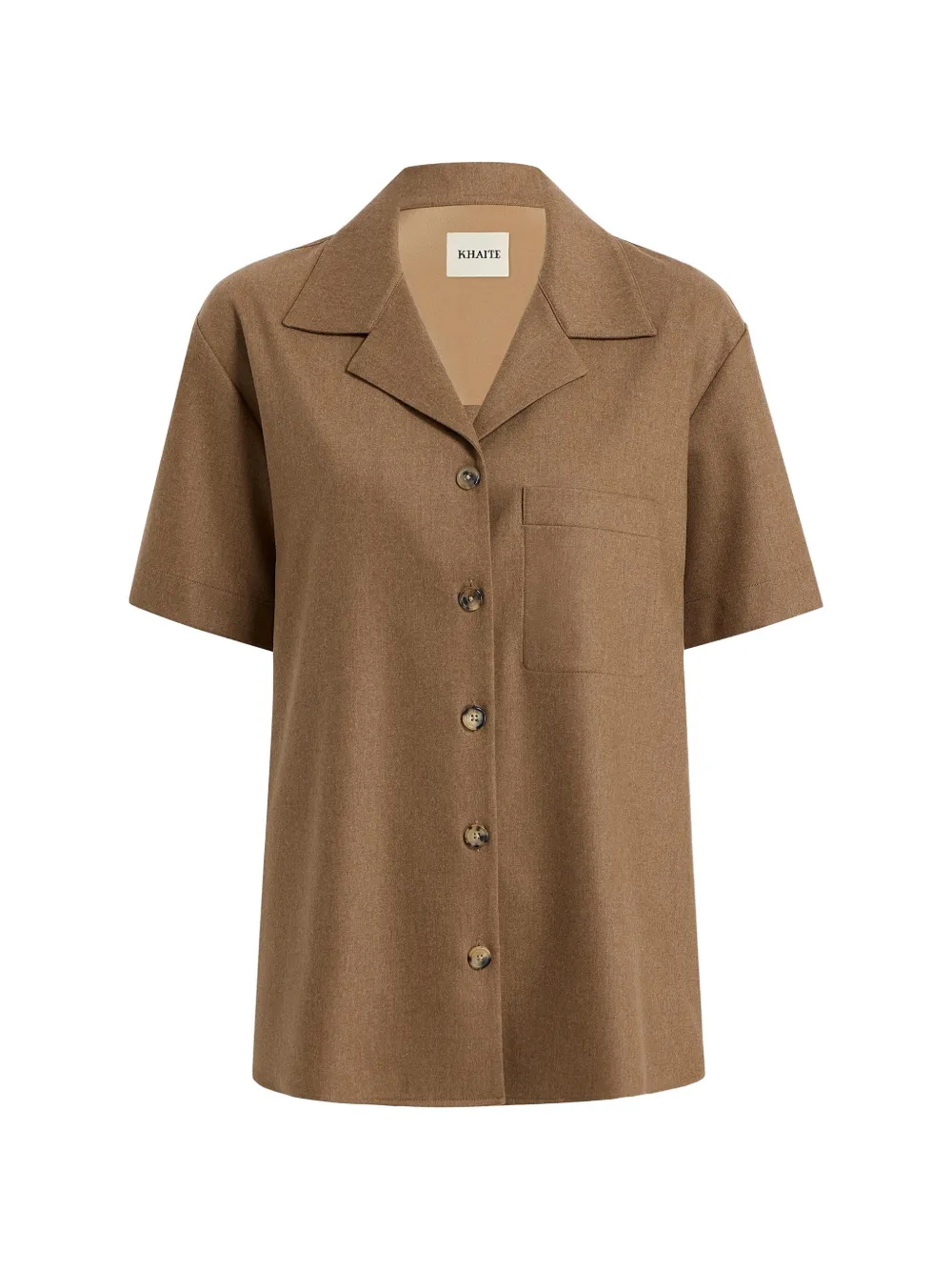 KHAITE short-sleeve pocket shirt - Braun