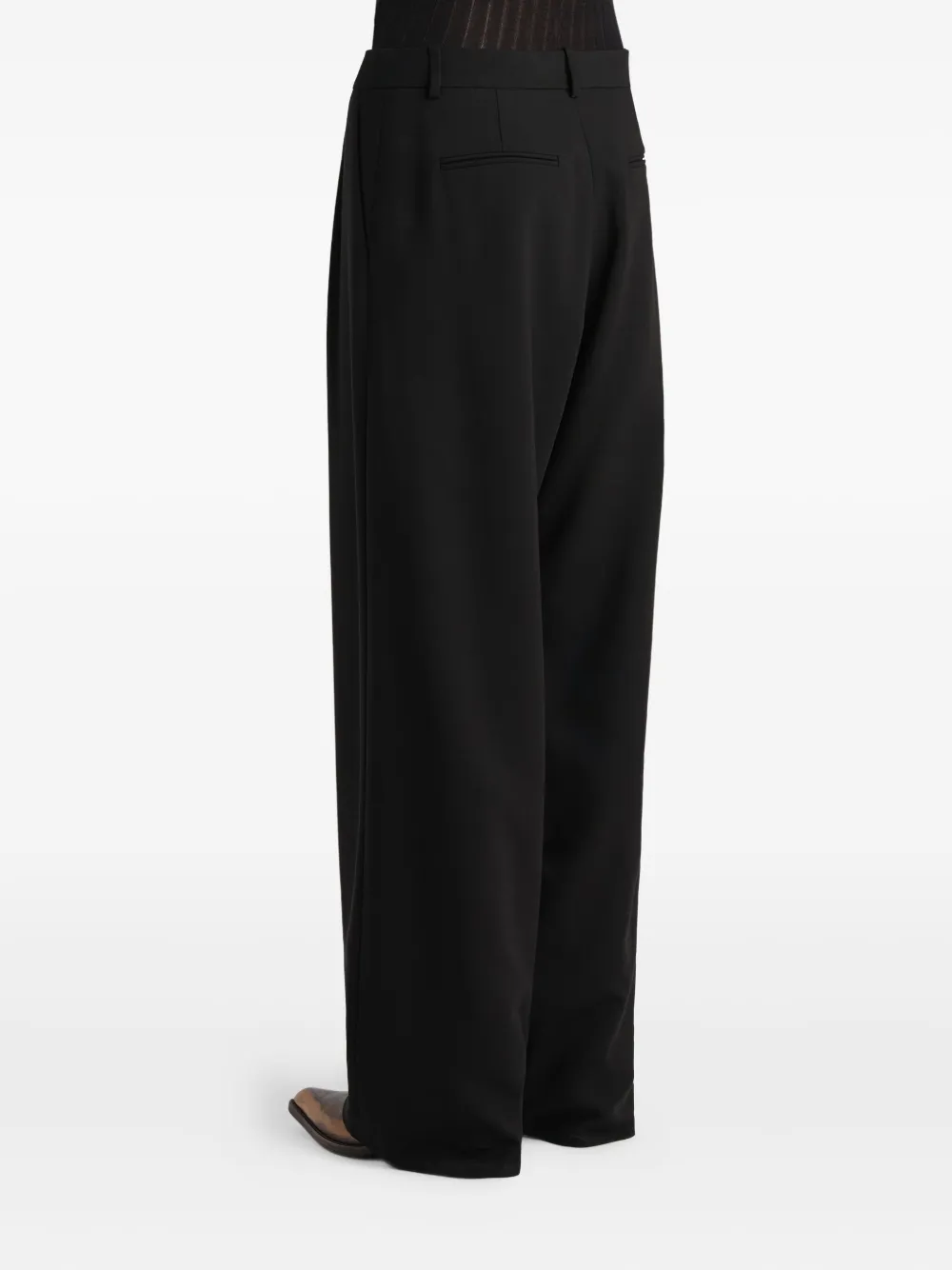 Khaite Belt-loops Pleated Trousers In Black