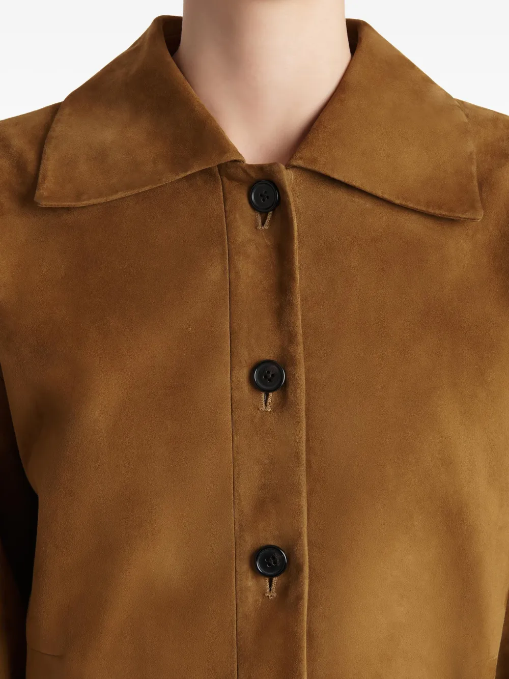 KHAITE Sue suède cropped jack Bruin