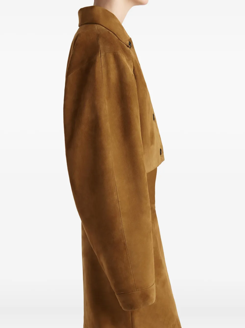 KHAITE Sue suède cropped jack Bruin