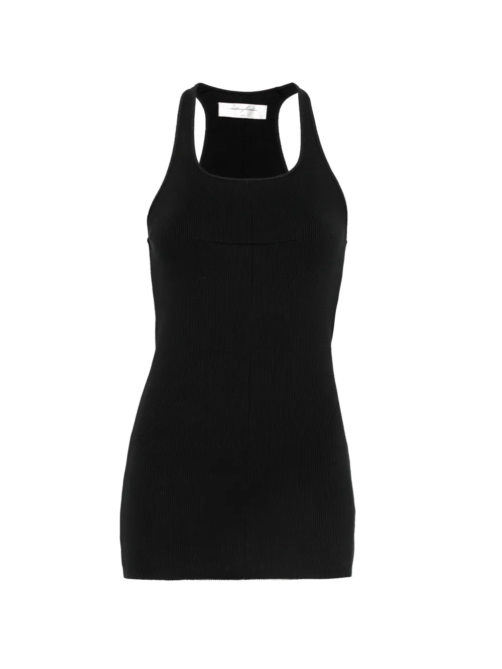Matières Fécales seam-detail ribbed tank top - Nero