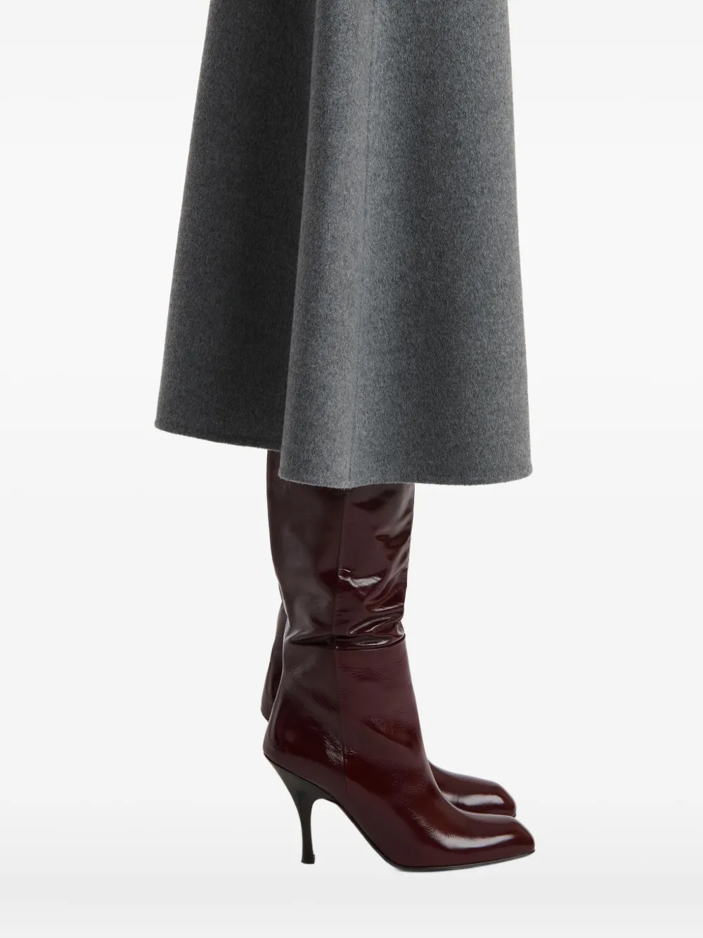 Khaite Wool A-line Skirt In Gray