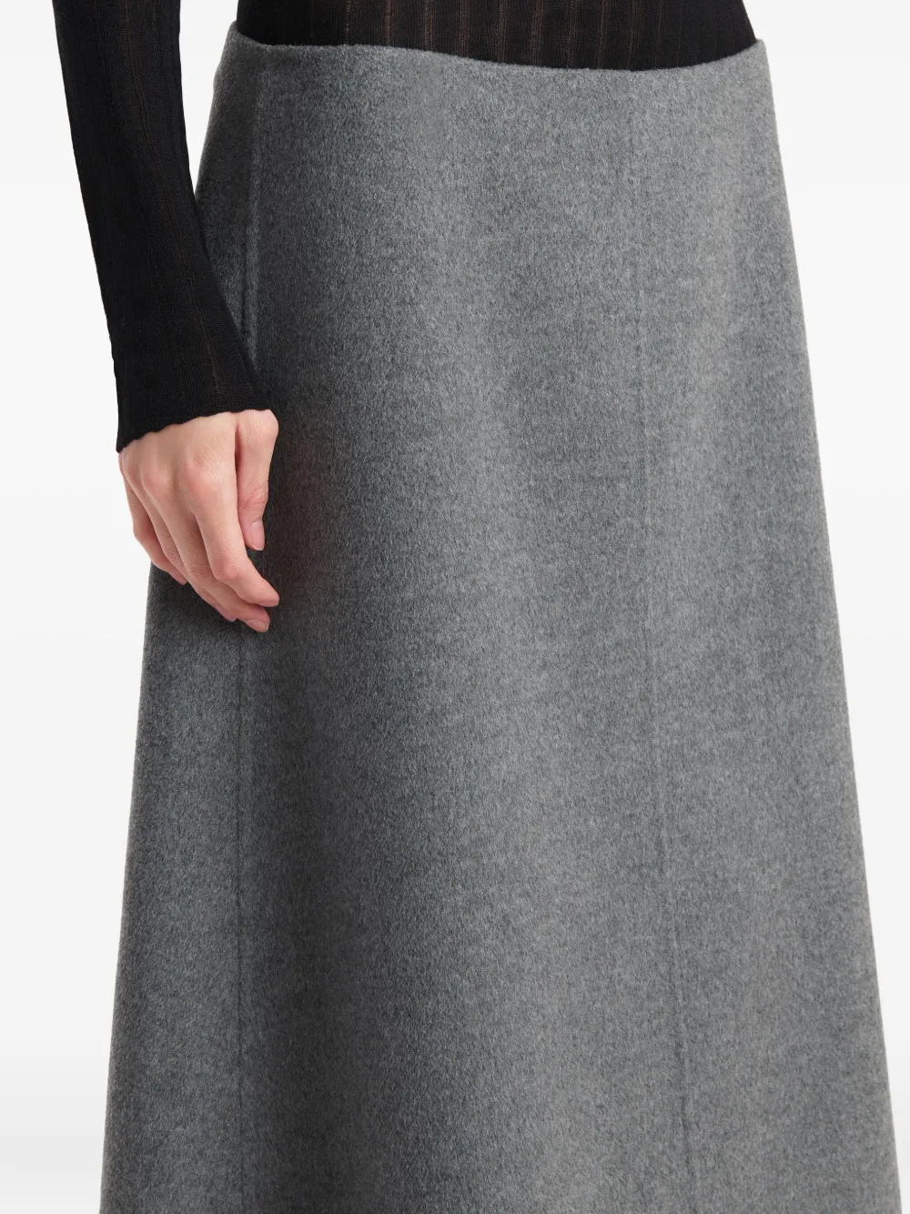 Khaite Wool A-line Skirt In Gray