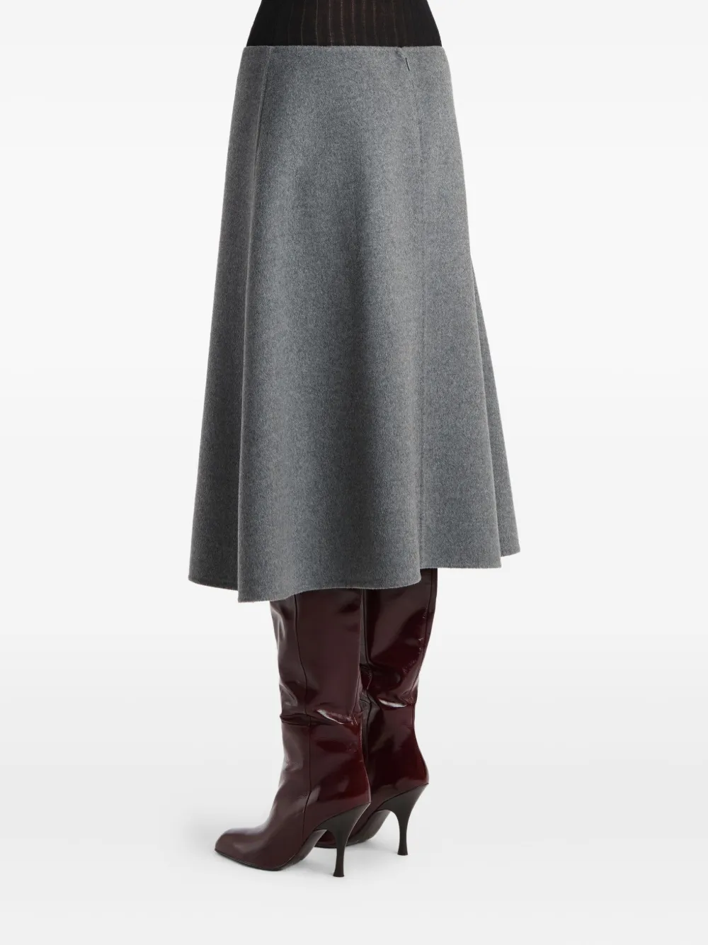 Khaite Wool A-line Skirt In Gray