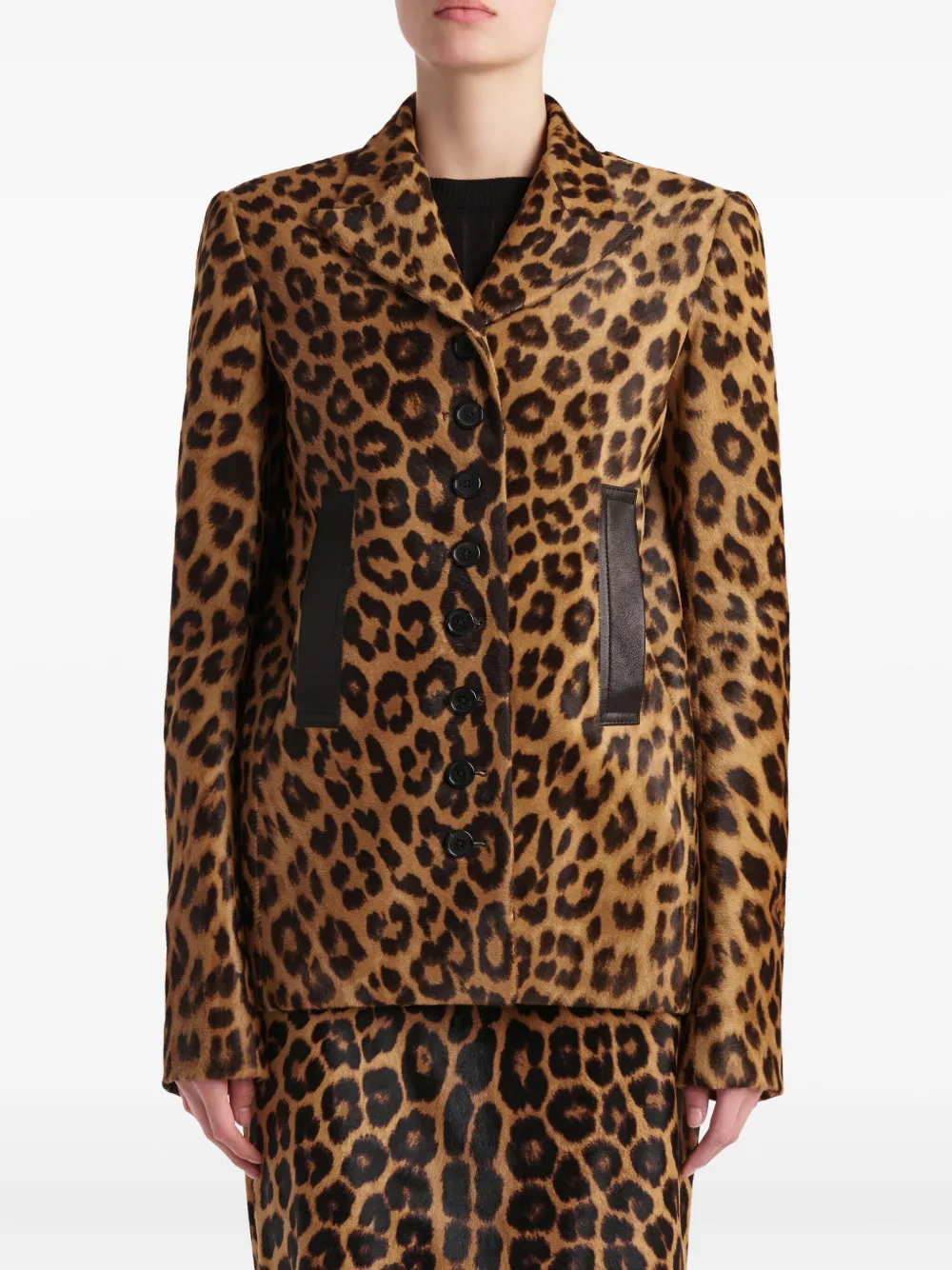 KHAITE Jack met luipaardprint Bruin