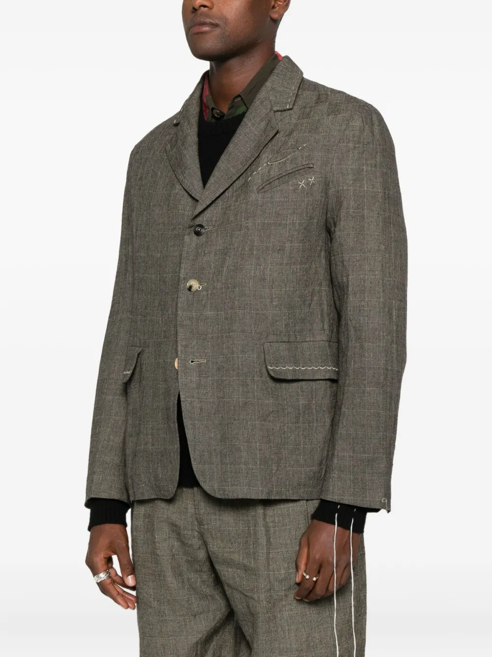 A Tentative Atelier Single-breasted Blazer In Gray
