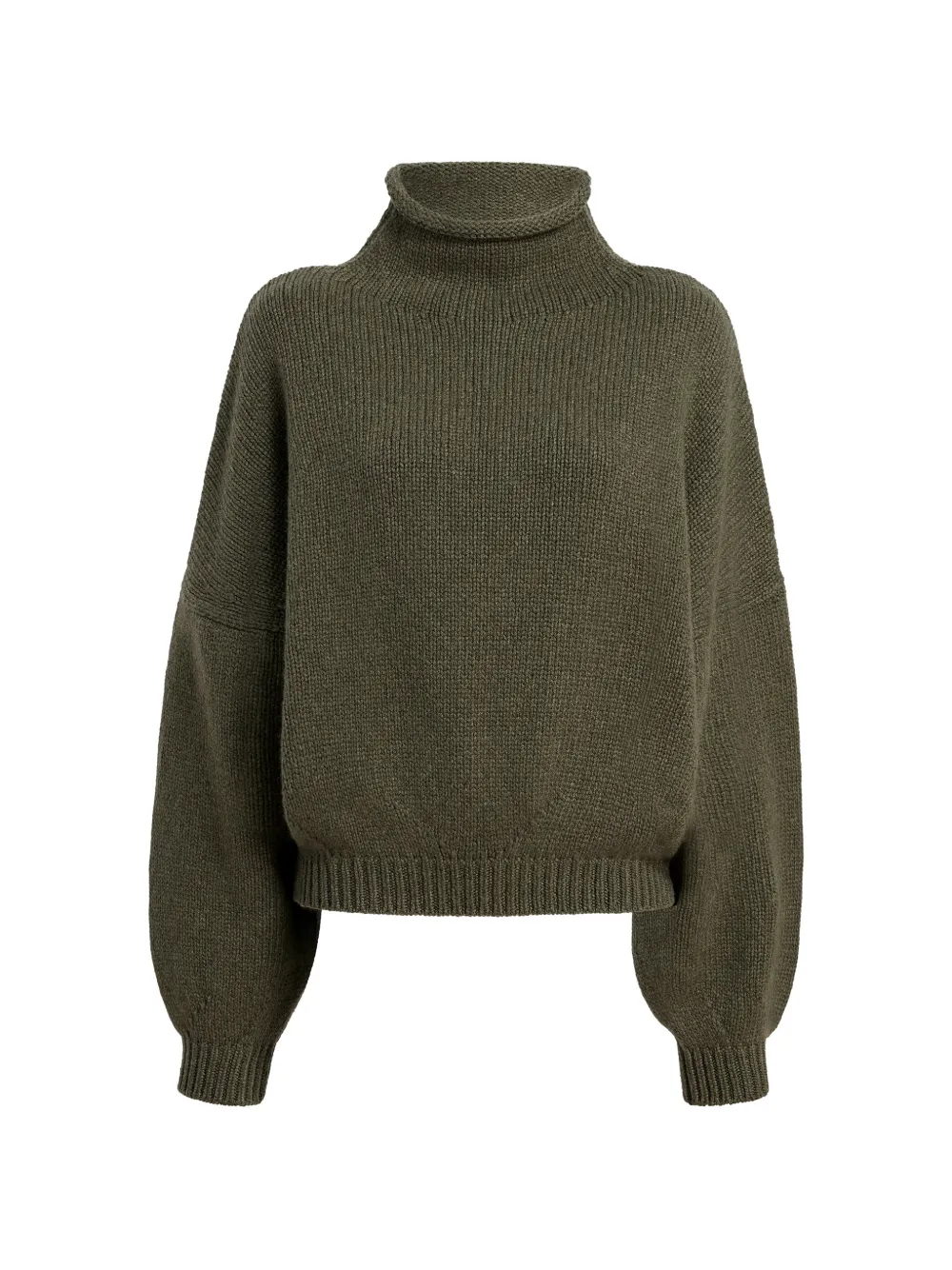 KHAITE Juniper funnel-neck balloon-sleeve knitwear - Verde