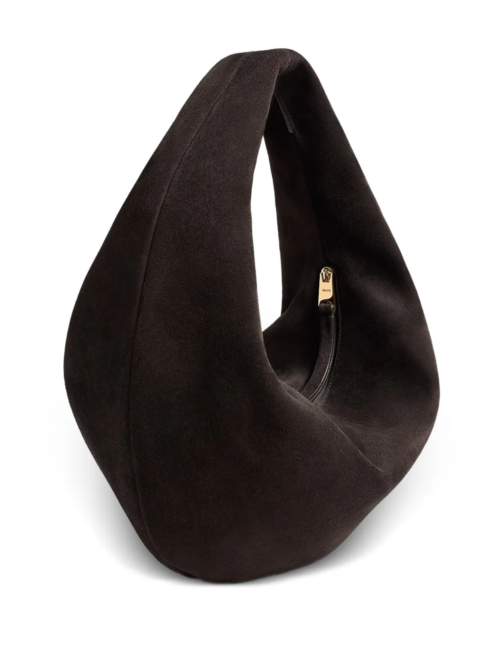 Khaite Medium Olivia Zip Calf-suede Shoulder Bag In Brown