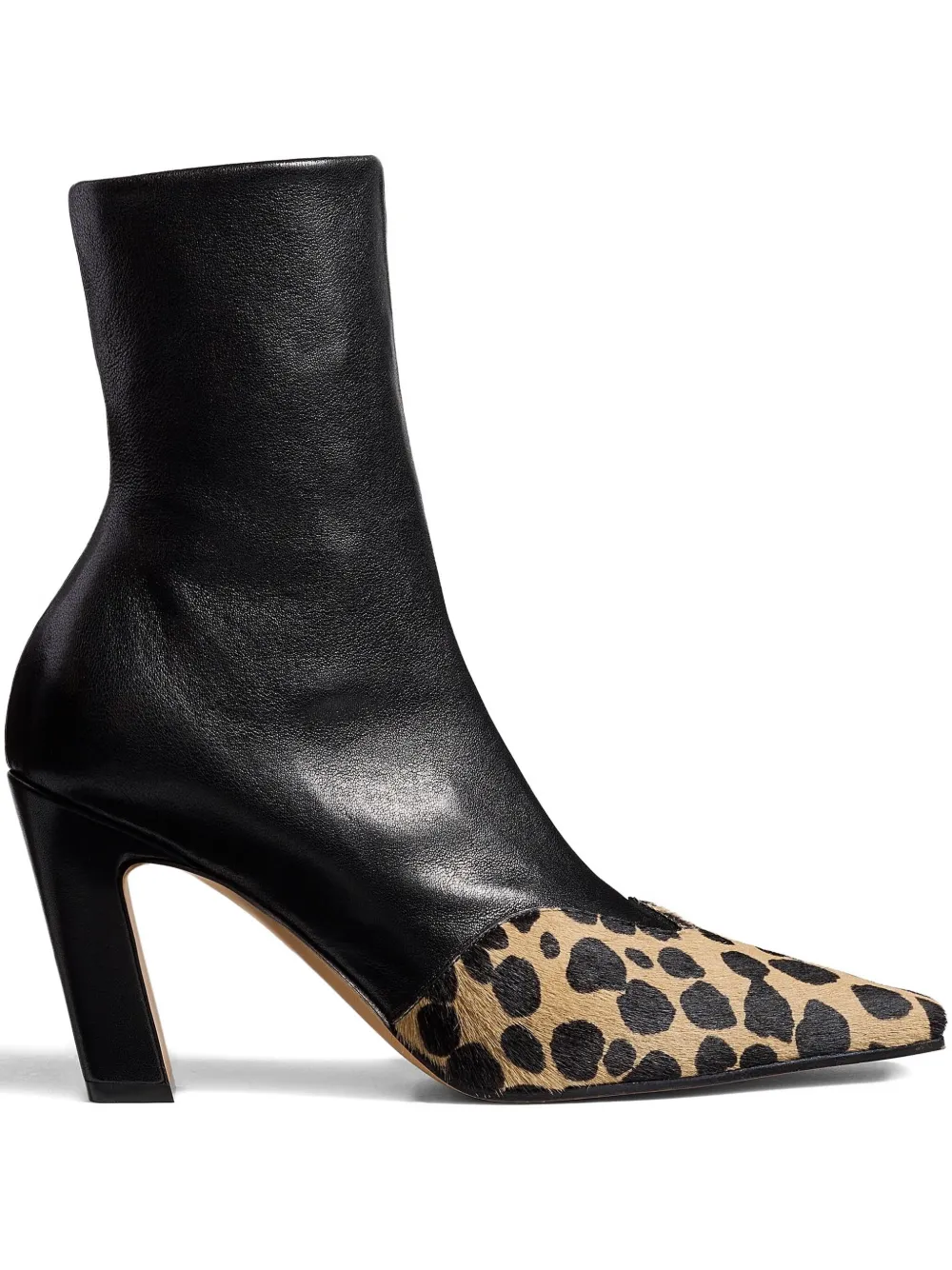 KHAITE 85mm Nevada hyena-print square toe boots | Black | Image 1