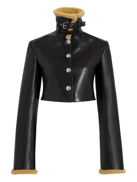 KHAITE Jodie shearling-trim button jacket
