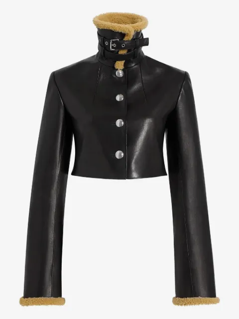 KHAITE Jodie shearling-trim button jacket