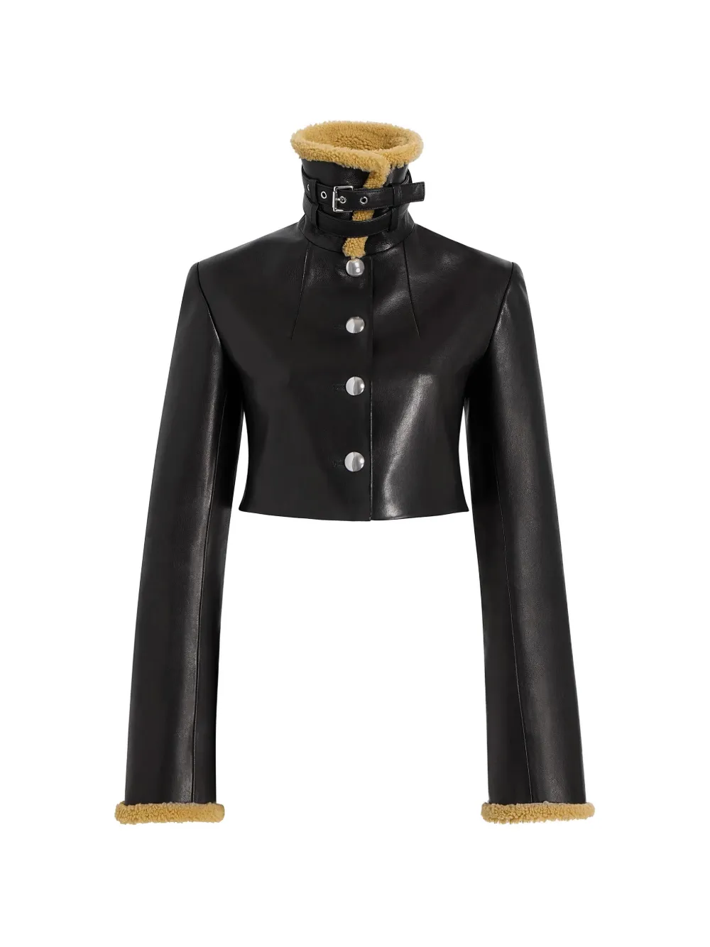 KHAITE Jodie Jacke mit Shearling-Besatz - Schwarz