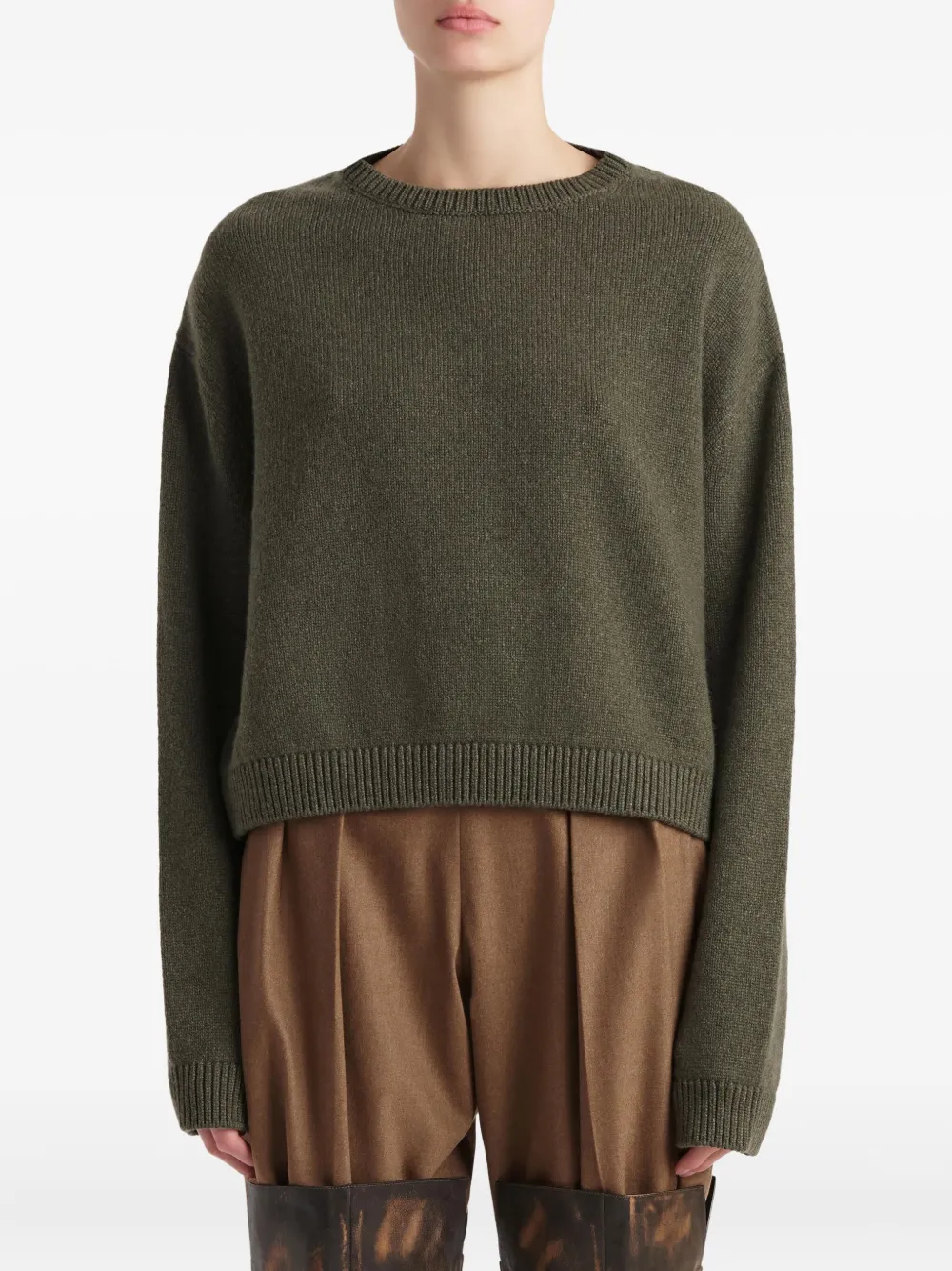 KHAITE Milo geribbelde knitwear Groen