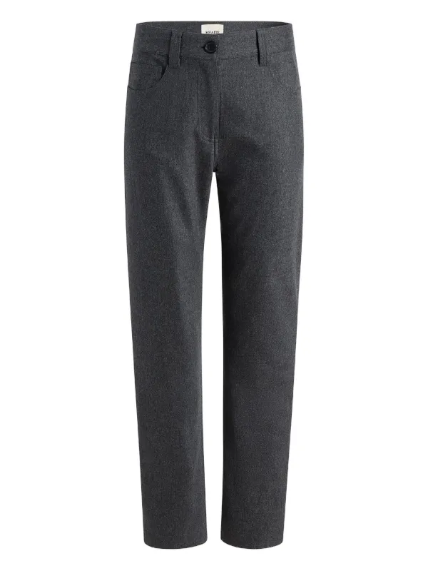 Khaite Callum Button Trousers in Grey