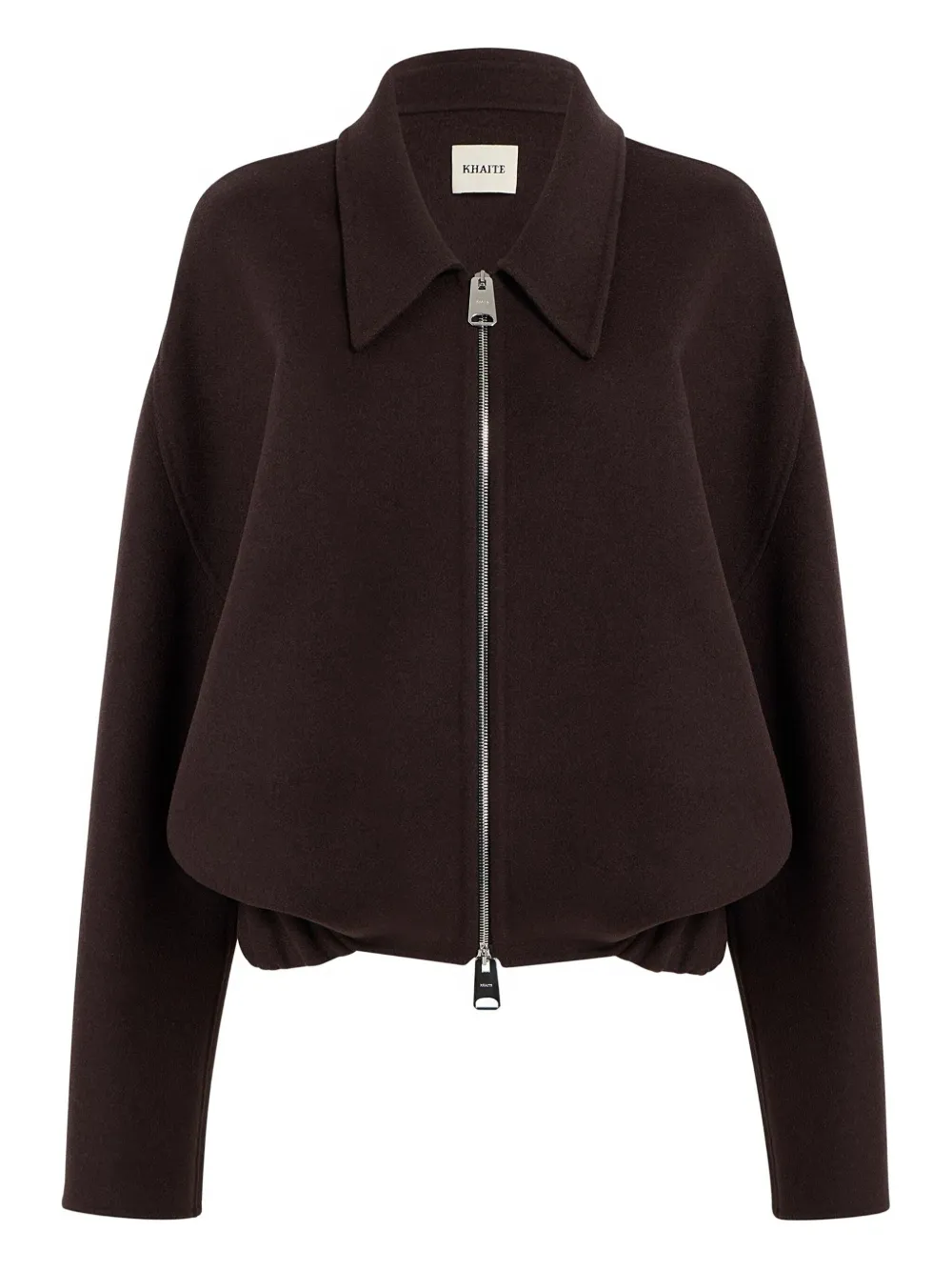 Khaite Odin Zipped-wool Jacket In Brown