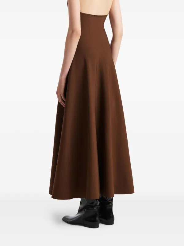 KHAITE Halterneck Midi Dress | Brown