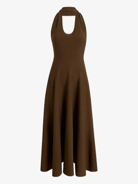 KHAITE vestido midi con cuello halter