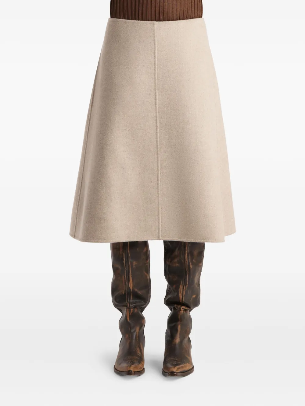 Khaite Renta A-line Skirt In Neutral